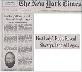 The New York Times - First Lady's Roots Reveal Tangled Legacy