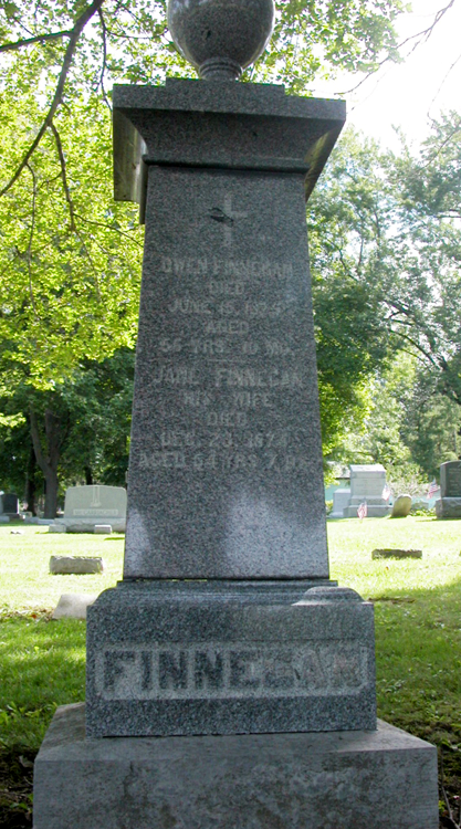 Finnegan grave marker at Holy Cross Cemetery
