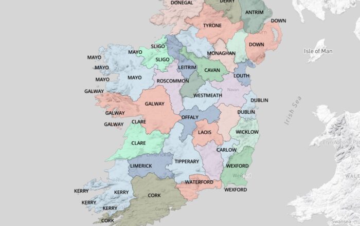 Historic Irish counties Map